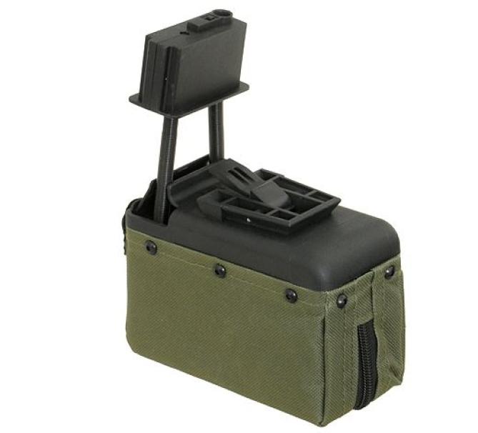 Softair.Zone M249/MK46 1500 RDS electric Box Mag Olive Drab